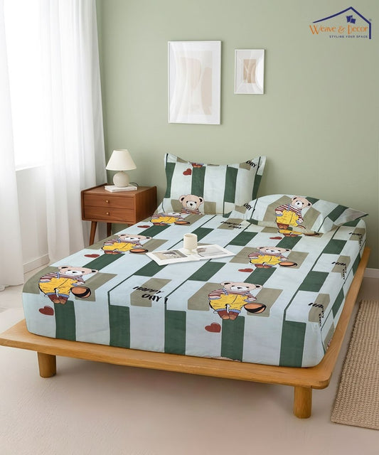 Bouncy Bear Kids Bedsheet With Pillow Covers