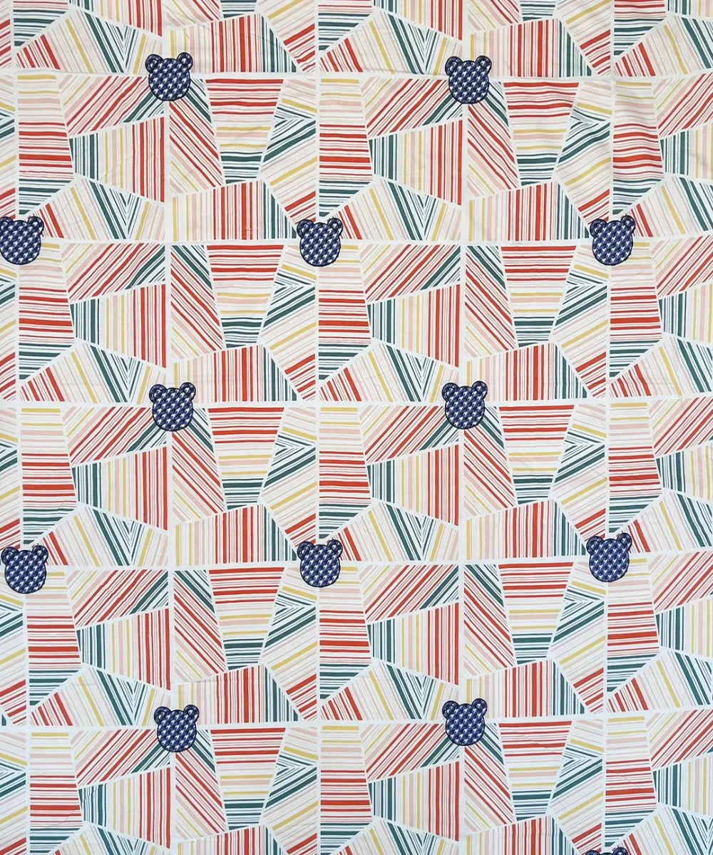 Giggle Grid  Kids Flat Bedsheet With Pillow Covers
