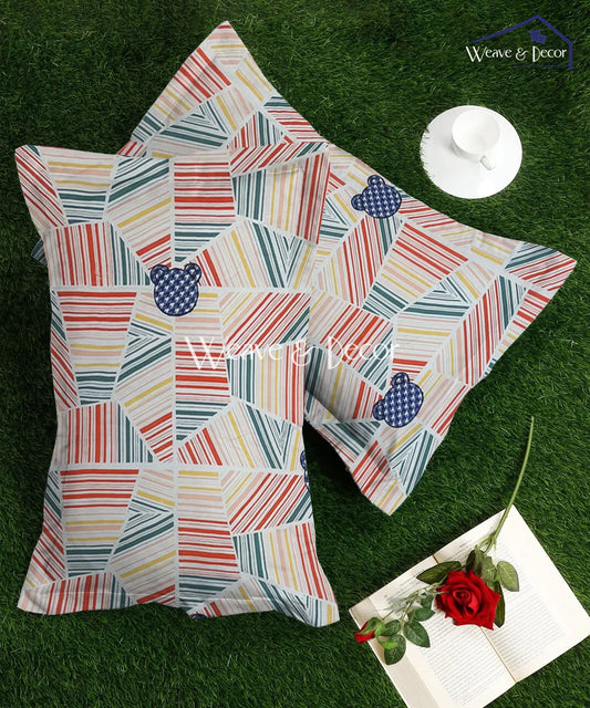 Giggle Grid Kids Pillow Cover Set of 2