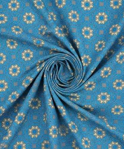 Azure Mosaic Charm – 130 GSM Cotton Fitted Bedsheet With Pillow Cover