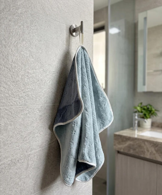 Reversible Microfiber Hand Towel (40x60 cm) | Super Soft & Ultra Absorbent | Quick Dry, Lightweight & Durable | Premium Hand Towel with Hanging Loop