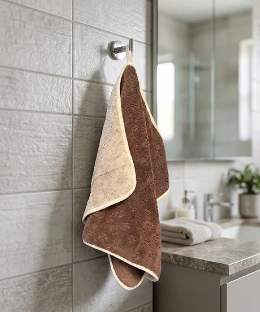 Reversible Microfiber Hand Towel (40x60 cm) | Super Soft & Ultra Absorbent | Quick Dry, Lightweight & Durable | Premium Hand Towel with Hanging Loop