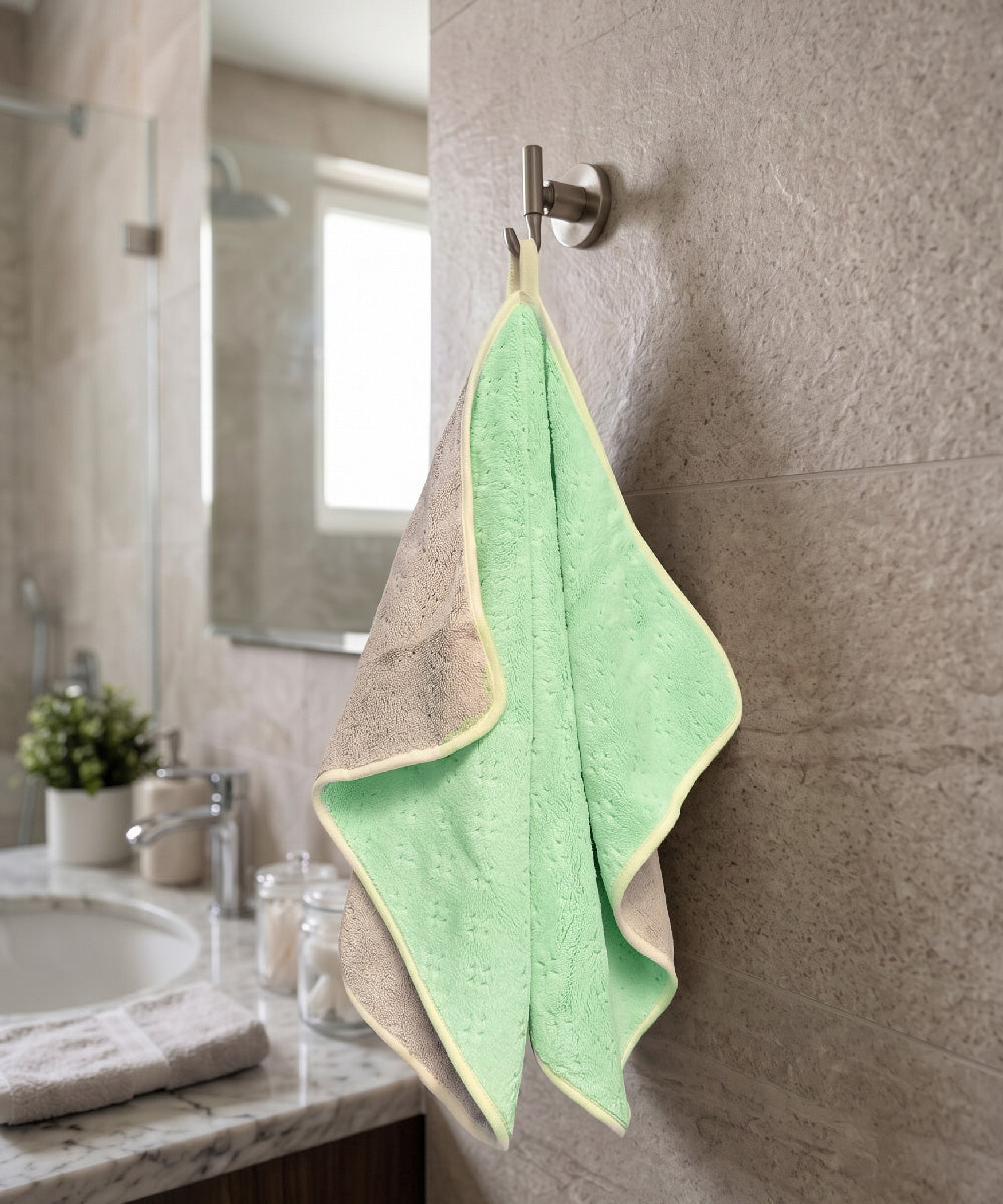 Reversible Microfiber Hand Towel (40x60 cm) | Super Soft & Ultra Absorbent | Quick Dry, Lightweight & Durable | Premium Hand Towel with Hanging Loop