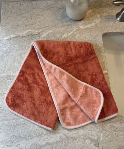 Reversible Microfiber Hand Towel (40x60 cm) | Super Soft & Ultra Absorbent | Quick Dry, Lightweight & Durable | Premium Hand Towel with Hanging Loop