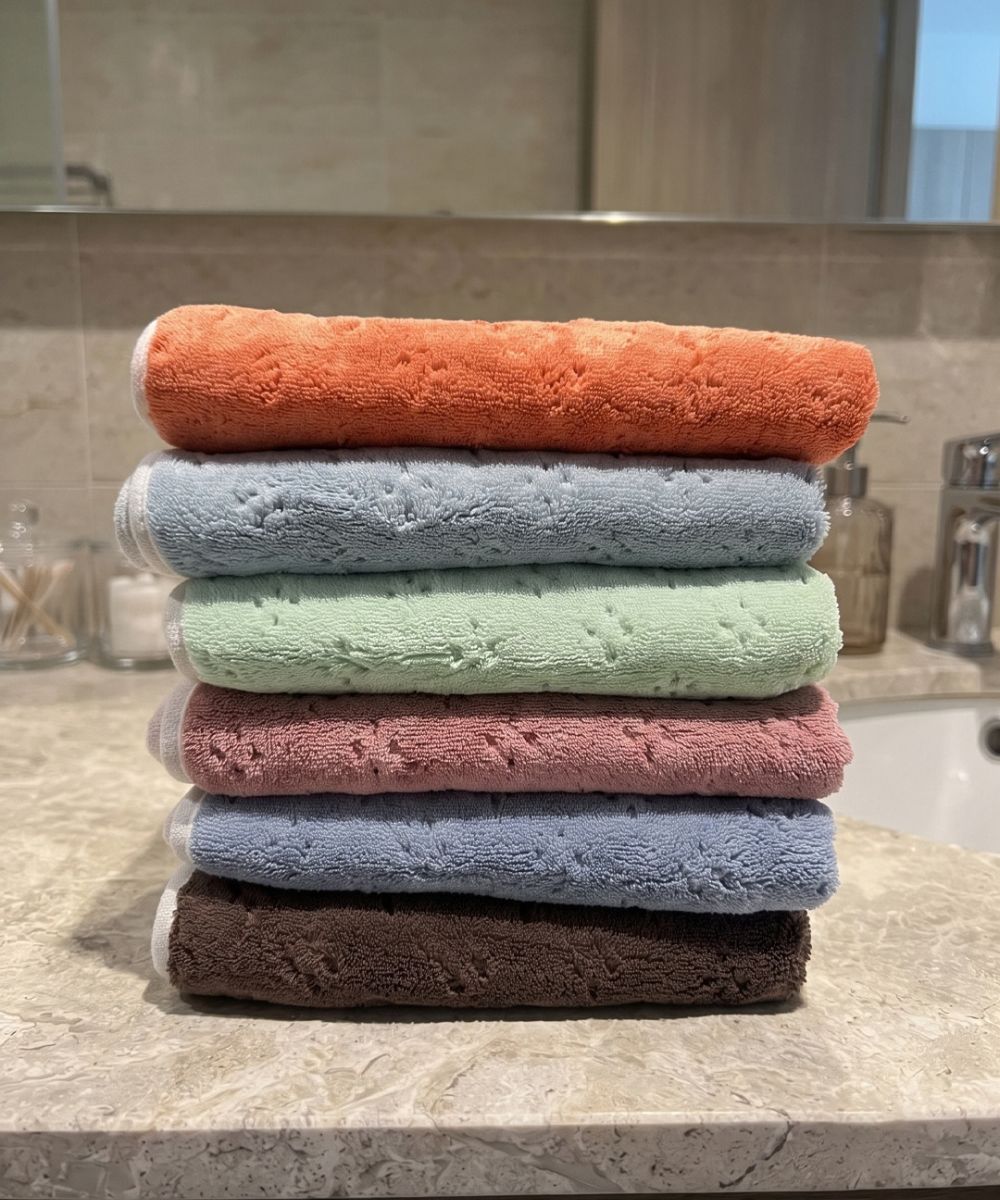Reversible Microfiber Hand Towel (40x60 cm) | Super Soft & Ultra Absorbent | Quick Dry, Lightweight & Durable | Premium Hand Towel with Hanging Loop