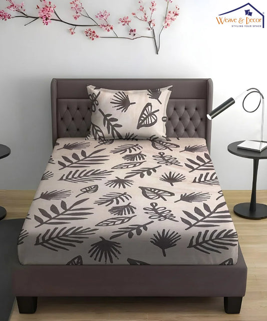 Earthy LeafKing Size Bedsheet With 2 Pillow Cover