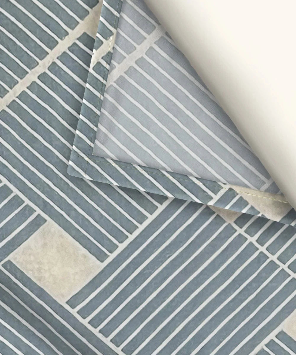 Azure Stripes  Flat Bedsheet With Pillow Covers
