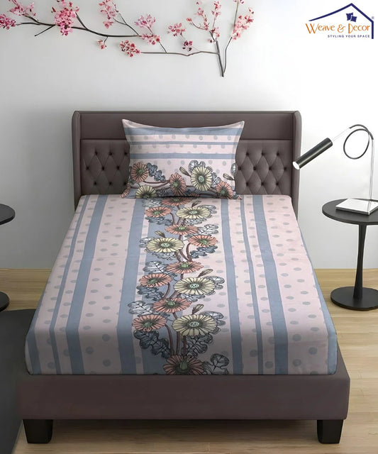 Blossom Stripe Bedsheet With Pillow Covers