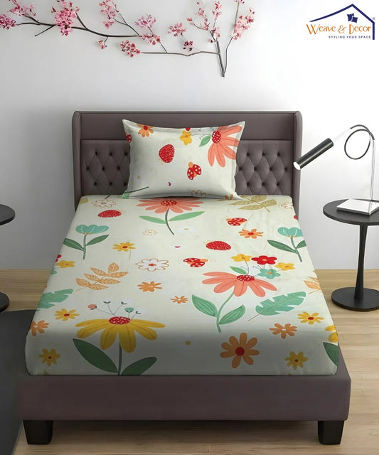 Sunny MeadowKing Size Bedsheet With 2 Pillow Cover