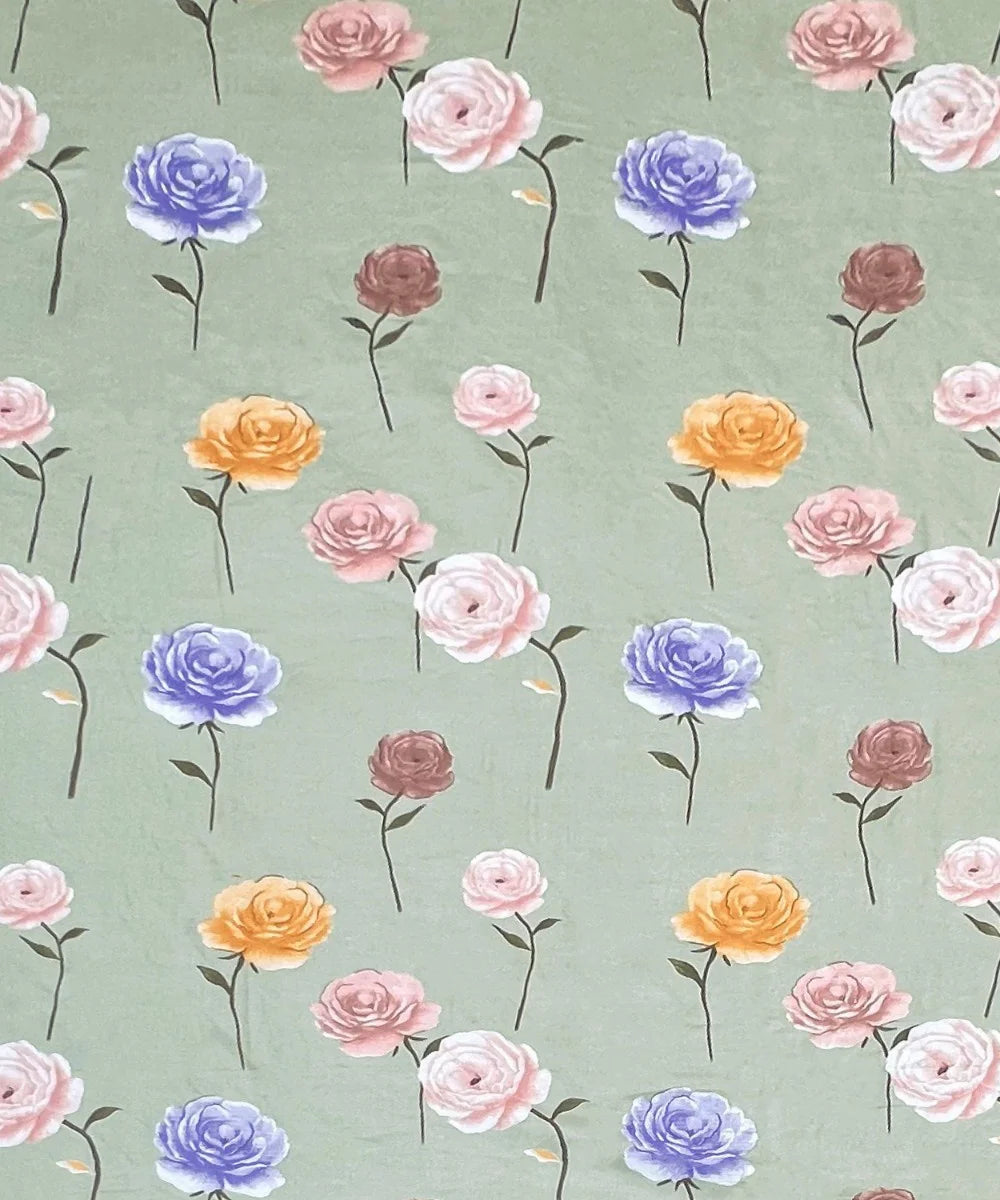 Pastel Garden Flat Bedsheet With Pillow Covers