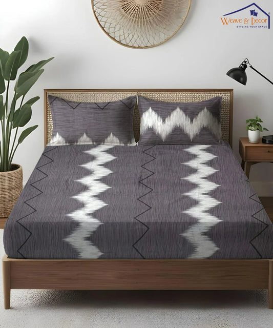Midnight Wave Flat Bedsheet With Pillow Covers