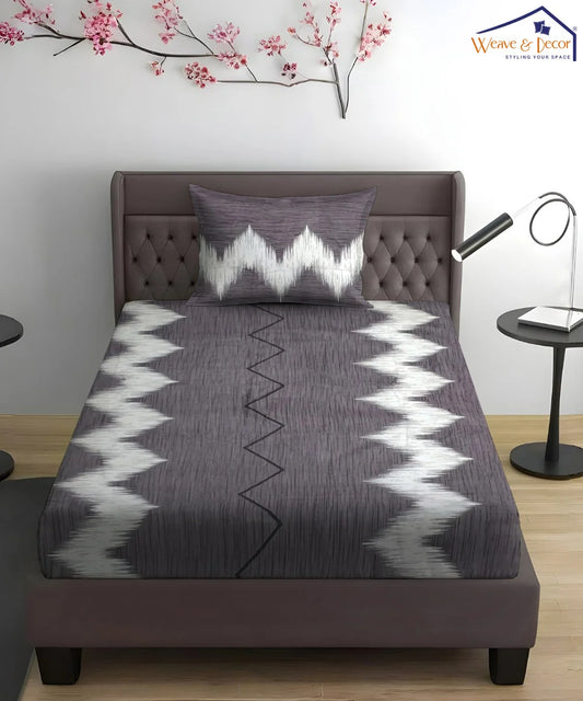 Midnight Wave Flat Bedsheet With Pillow Covers