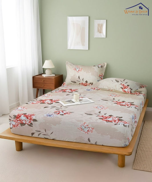 Blossom Dew Dreams Flat Double Bedsheet With 2 Pillow Covers