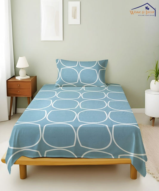 Abstract Super King Fitted Bedsheet With 2 Pillow Covers