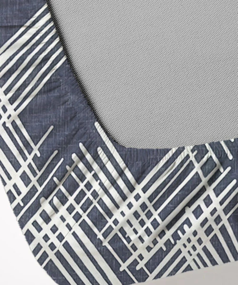 Lines Flat Double Bedsheet With 2 Pillow Cover
