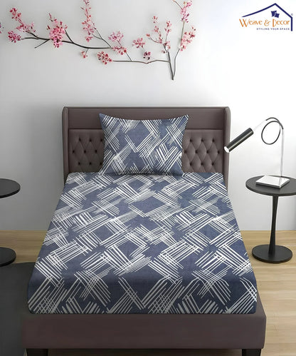 Lines Flat Double Bedsheet With 2 Pillow Cover