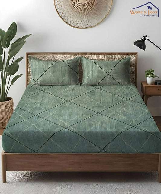 Lines King Size Bedsheet With 2 Pillow Cover