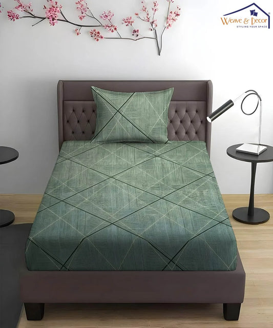 Lines King Size Bedsheet With 2 Pillow Cover