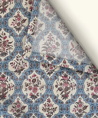 Blue Ethnic King Size Bedsheet With 2 Pillow Cover