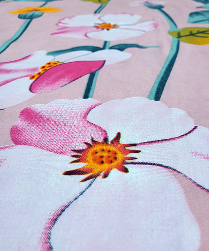 Pink Blossom  Fitted Bedsheet With Pillow Cover