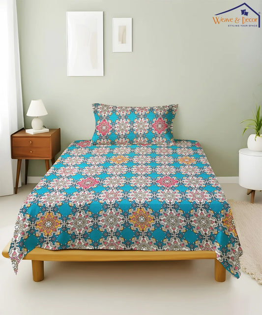 Heritage Print King Size Bedsheet With 2 Pillow Cover