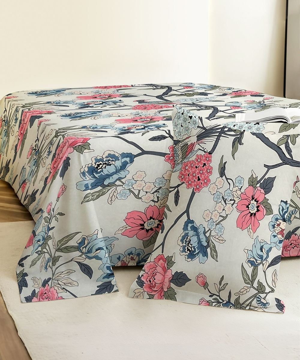 Orchard Elegance Bedsheet With Pillow Covers
