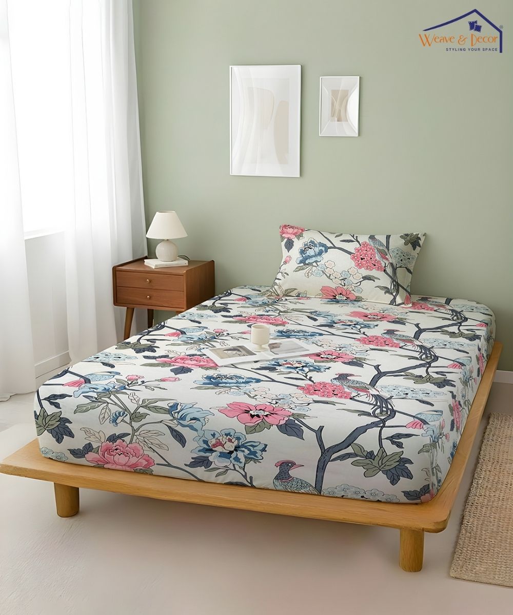 Orchard Elegance Bedsheet With Pillow Covers