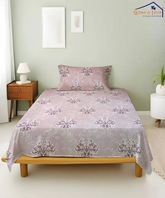 Baroque Blossom Flat Bedsheet With Pillow Covers