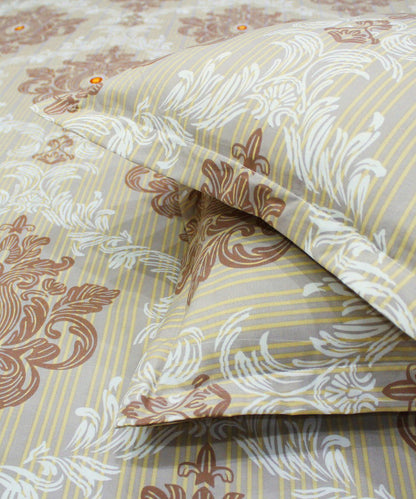 Whispering Elegance  Fitted Bedsheet With Pillow Cover