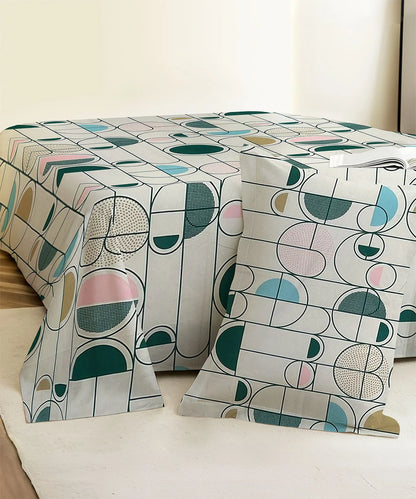 Modern Rounds Flat Double Bedsheet With 2 Pillow Covers