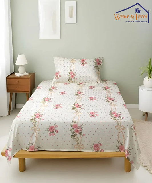 Bloom & Bow Flat Bedsheet With Pillow Covers