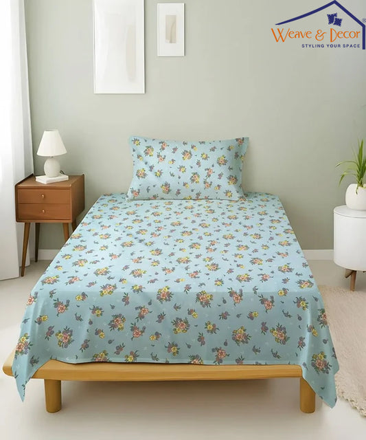 Daisy Sky Bedsheet With Pillow Covers