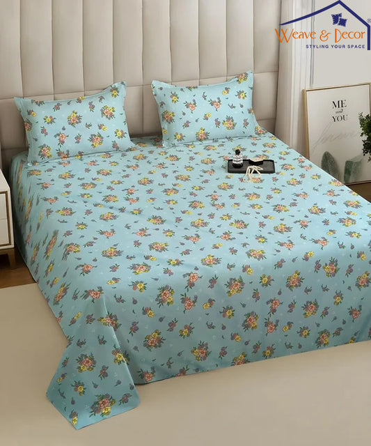 Daisy Sky Bedsheet With Pillow Covers