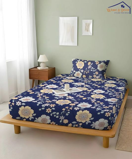 Flowers Flood King Size Bedsheet With 2 Pillow Cover