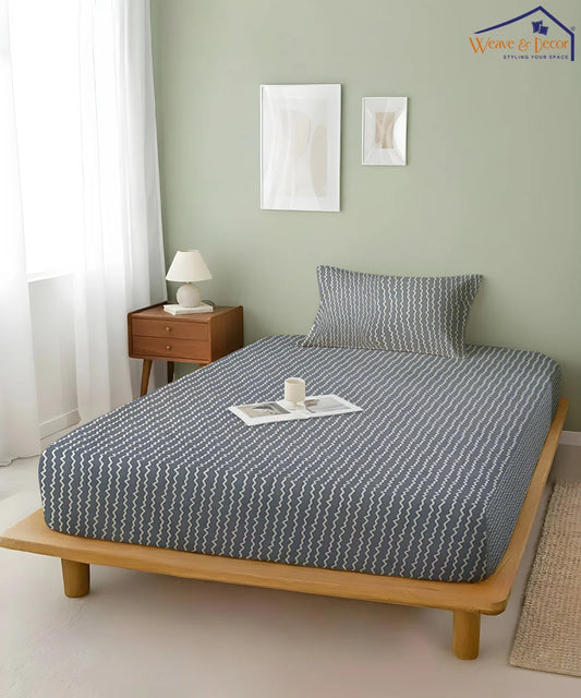 Midnight Mosaic King Size Bedsheet With 2 Pillow Cover