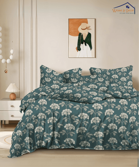 Moonlit Magnolia  Single Fitted Bedsheet With 1 Pillow Cover