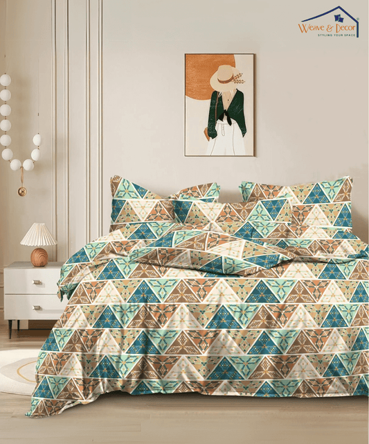 Valley Vibe  Flat Double Bedsheet With 2 Pillow Covers