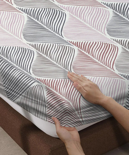 Zen Feathers Super King Fitted Bedsheet With 2 Pillow Covers