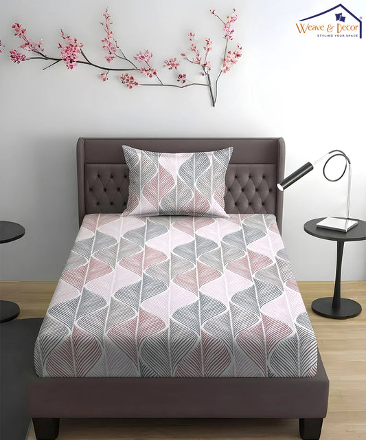 Zen Feathers Super King Fitted Bedsheet With 2 Pillow Covers