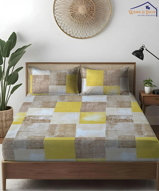 Golden Mornings King Size Bedsheet With 2 Pillow Cover