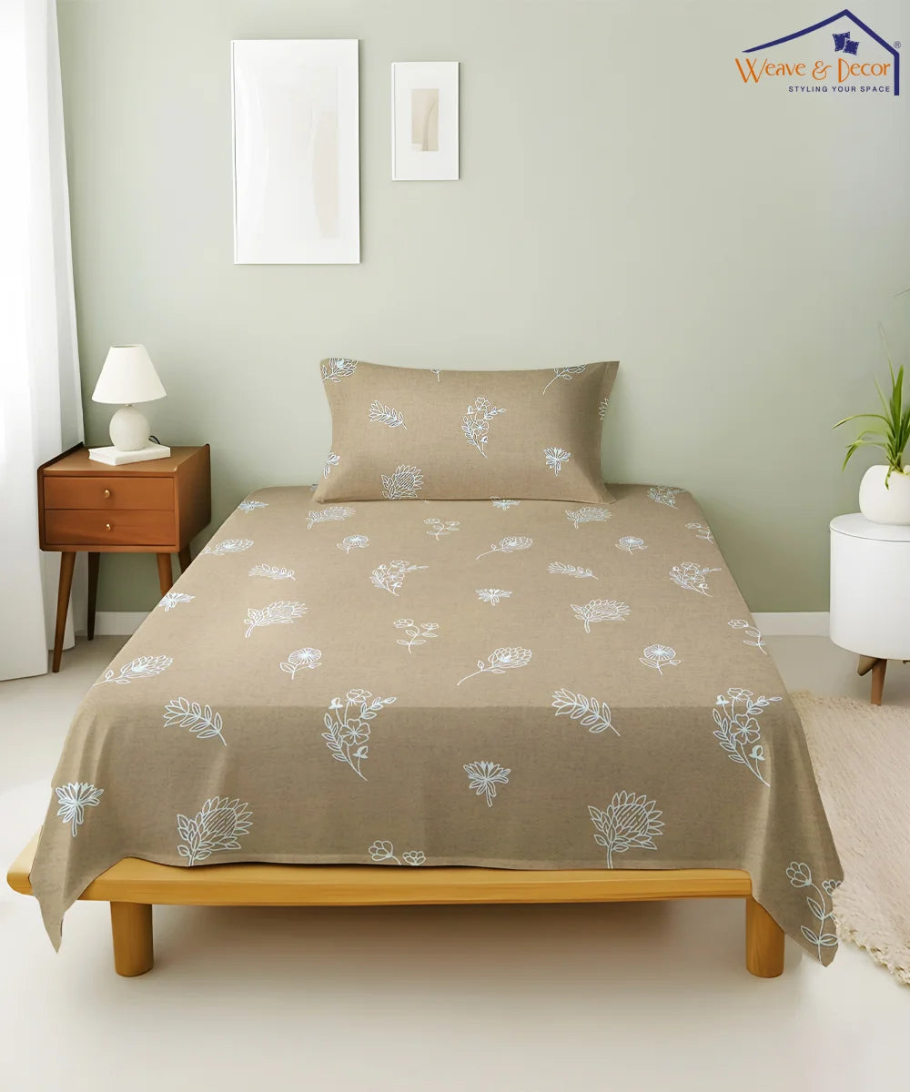 Earthen Elegance Bedsheet With Pillow Covers