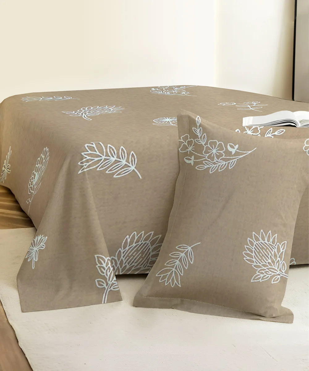 Earthen Elegance Bedsheet With Pillow Covers