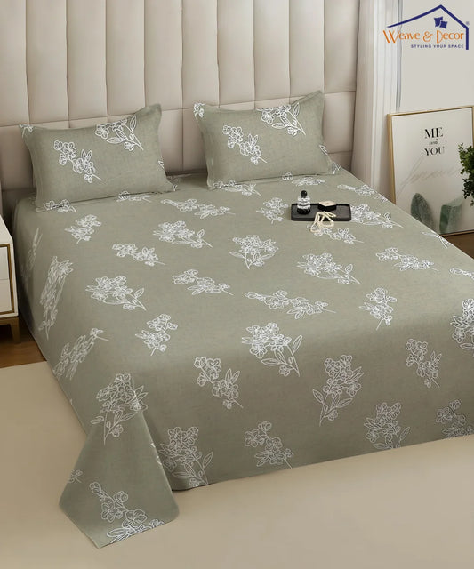Sandy Bloom Flat Bedsheet With Pillow Covers