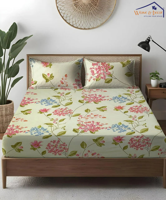 Garden Breeze King Size Bedsheet With 2 Pillow Cover