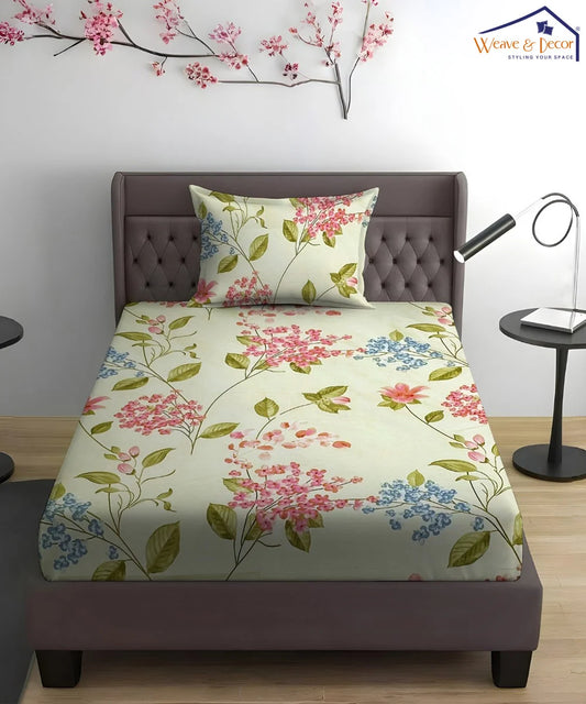 Garden Breeze King Size Bedsheet With 2 Pillow Cover