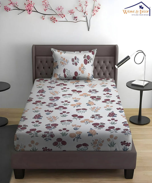 Autumn Bloom Flat Bedsheet With Pillow Covers
