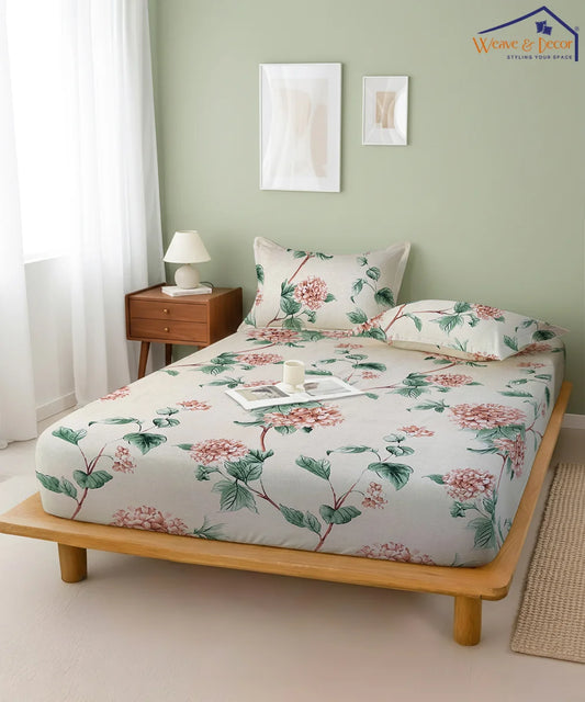 Classic Garden Flat Bedsheet With Pillow Covers