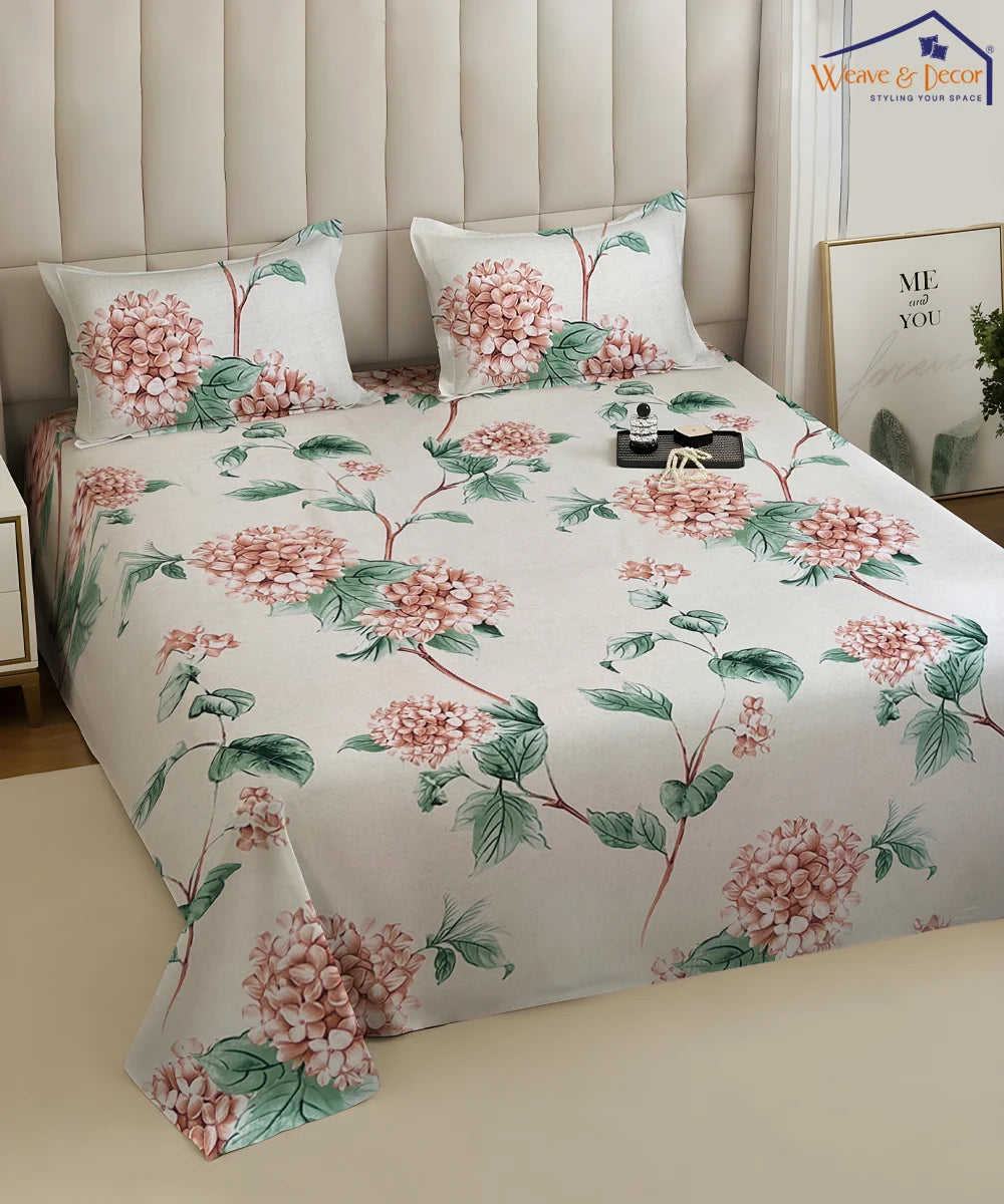 Classic Garden Flat Bedsheet With Pillow Covers