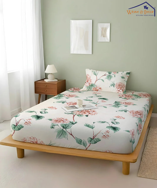 Classic Garden Flat Bedsheet With Pillow Covers