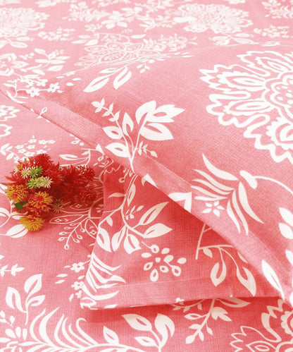 Pink floral king size bedsheet 